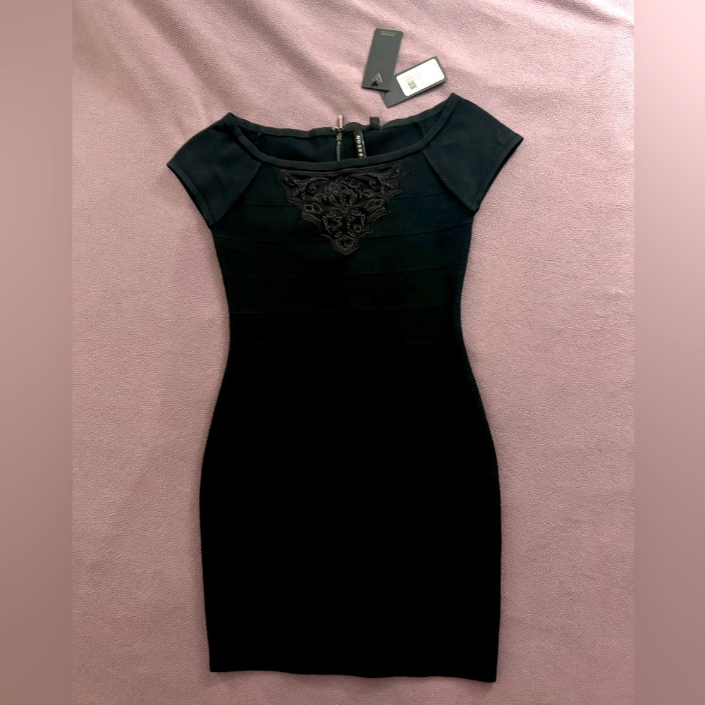 Beautiful Guess Black Bandage / Bodycon Dress. Size Small.